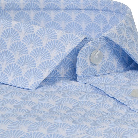 TWN Sky Blue Patterned Dress/Casual Shirt - Picture 3 of 4